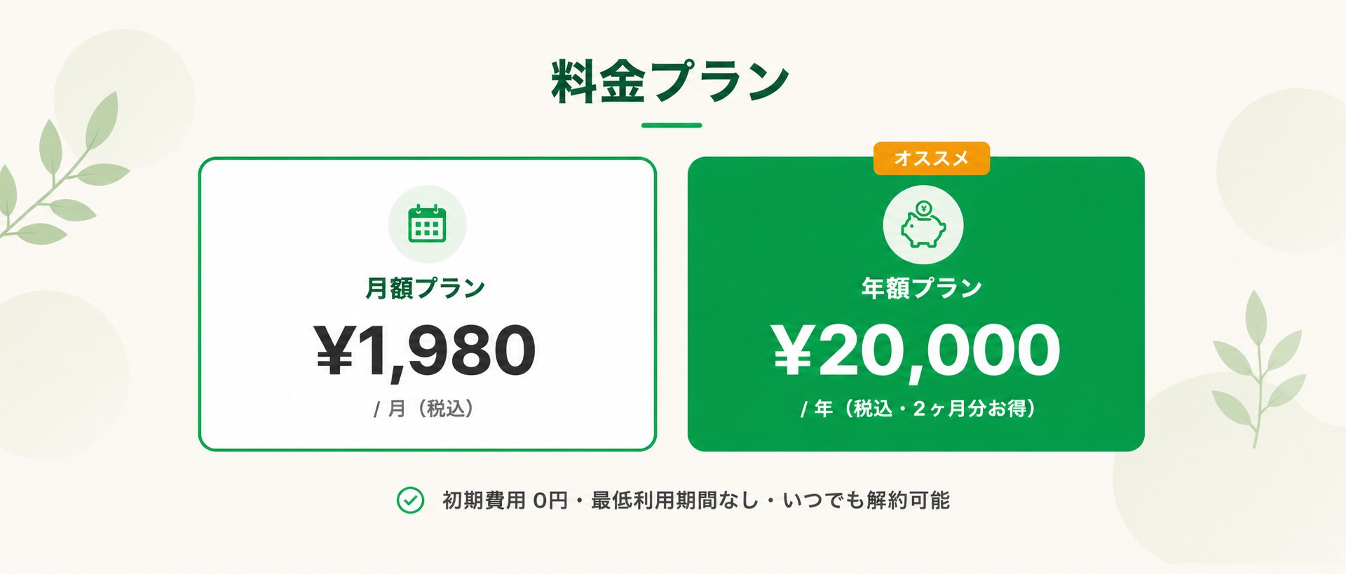 料金プラン 月¥1,980(税込)