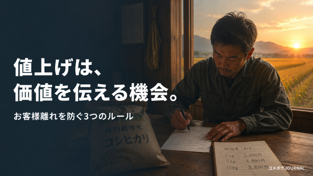 米農家の値上げのタイミングと伝え方